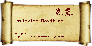 Matievits Roxána névjegykártya